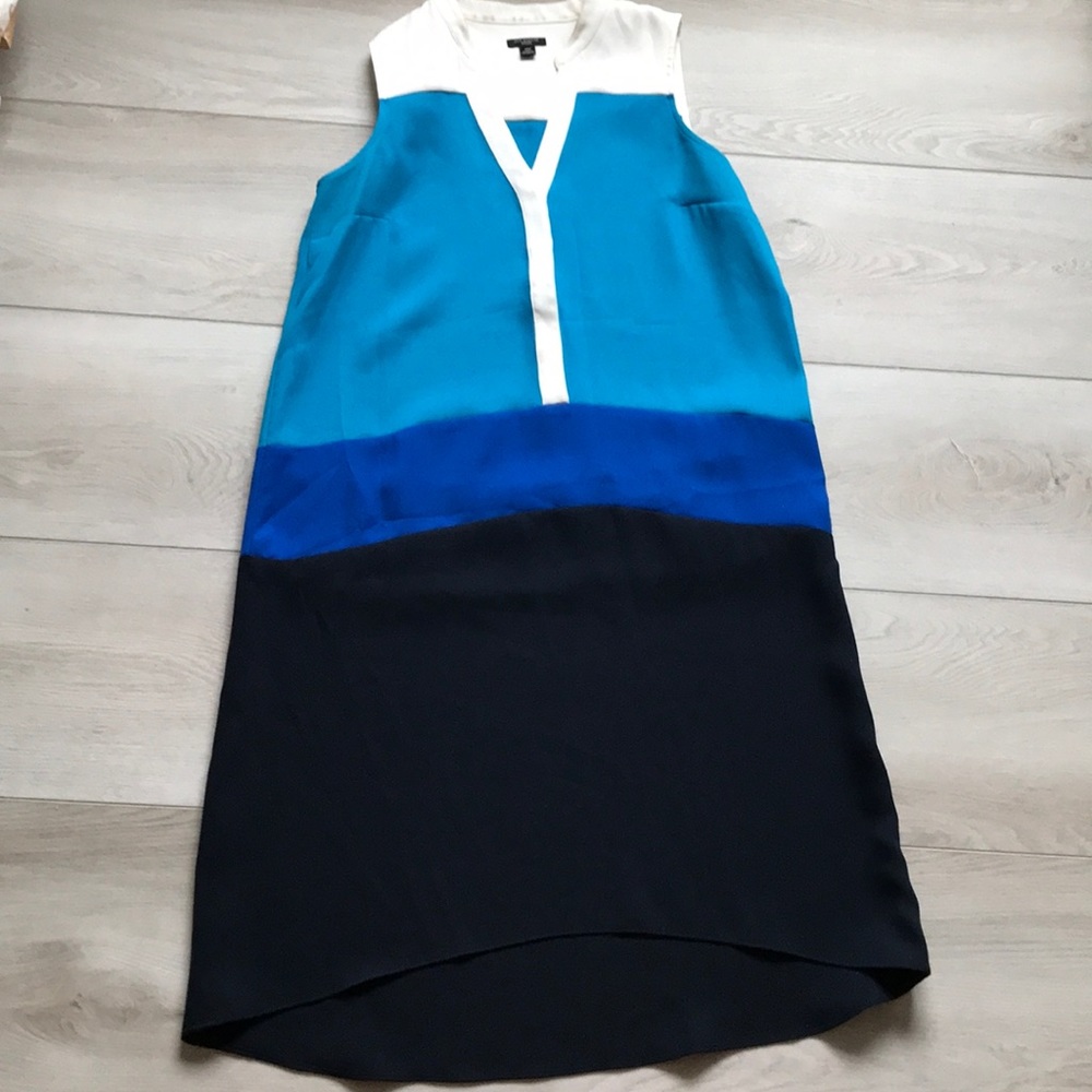 👗Elegant Ann Taylor 4 Tons Color Sleeveless Dress